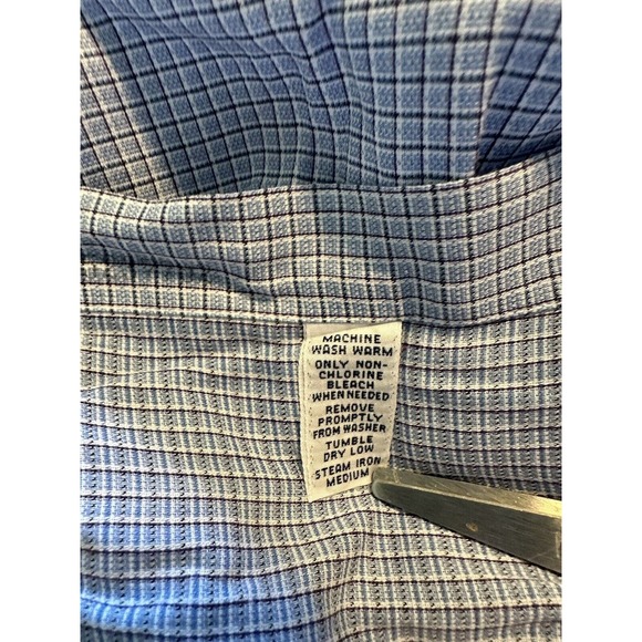 Ralph Lauren Yarmouth Blue/Black Gingham Check Blue Pony Button Up Shirt Size 17 - Picture 9 of 11